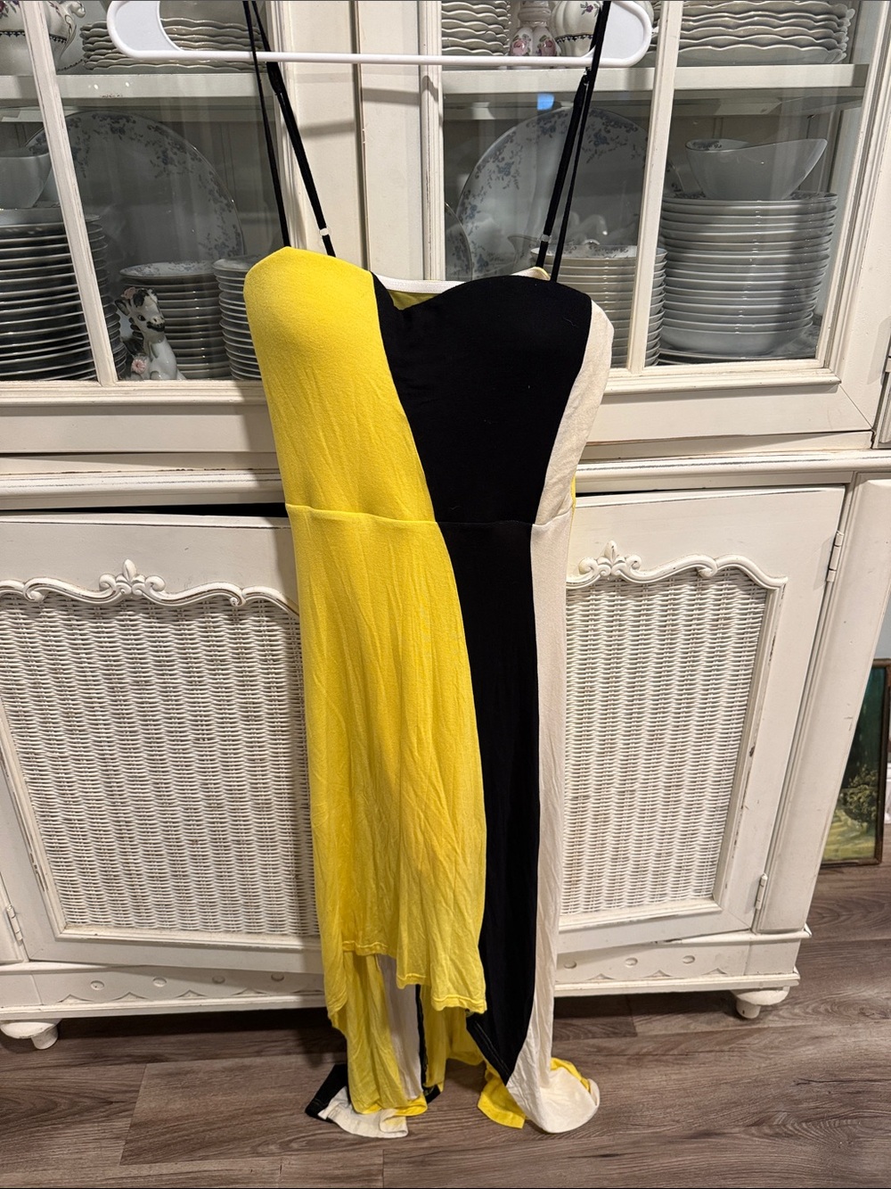 VENUS Yellow Black Cream Colorblock Maxi Dress